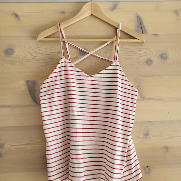 Universal Threads Red Striped Cami Tank with Criss Cross Back, size S, NWOT - Picture 3 of 5